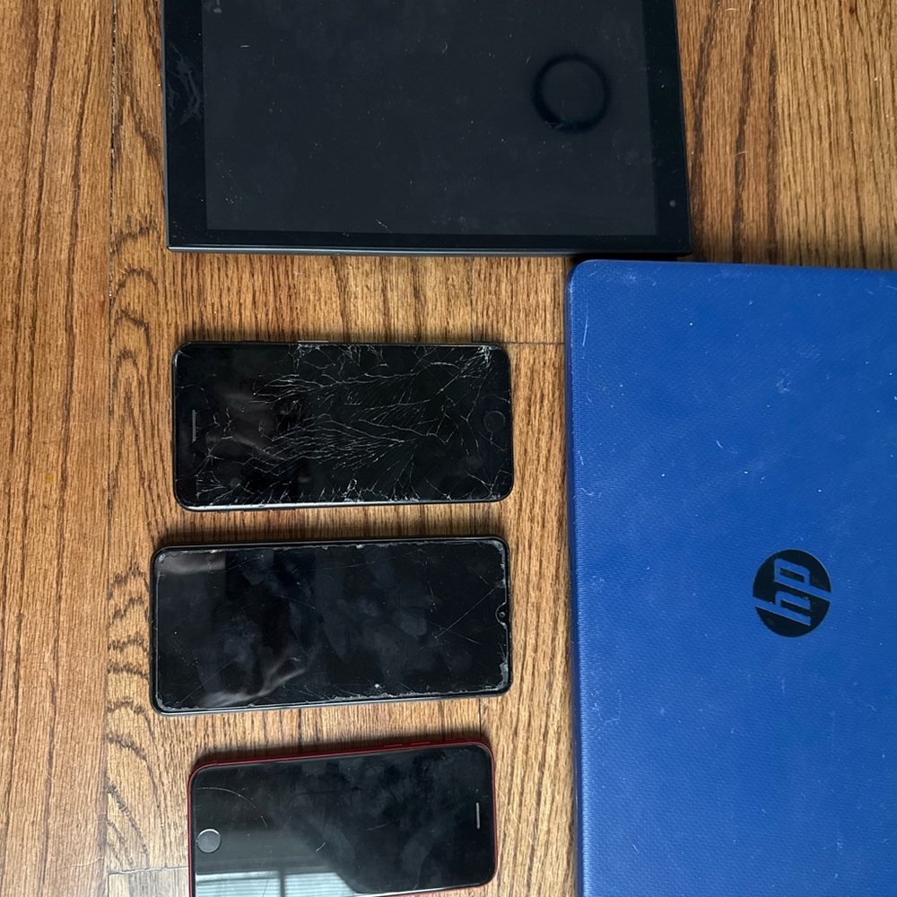 HP Blue Laptop and Assorted Devices